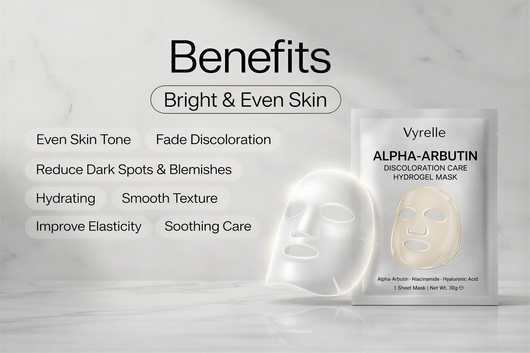 Vyrelle™ Alpha-Arbutin Brightening Hydrogel Mask (Dark Spots & Hyperpigmentation Care)